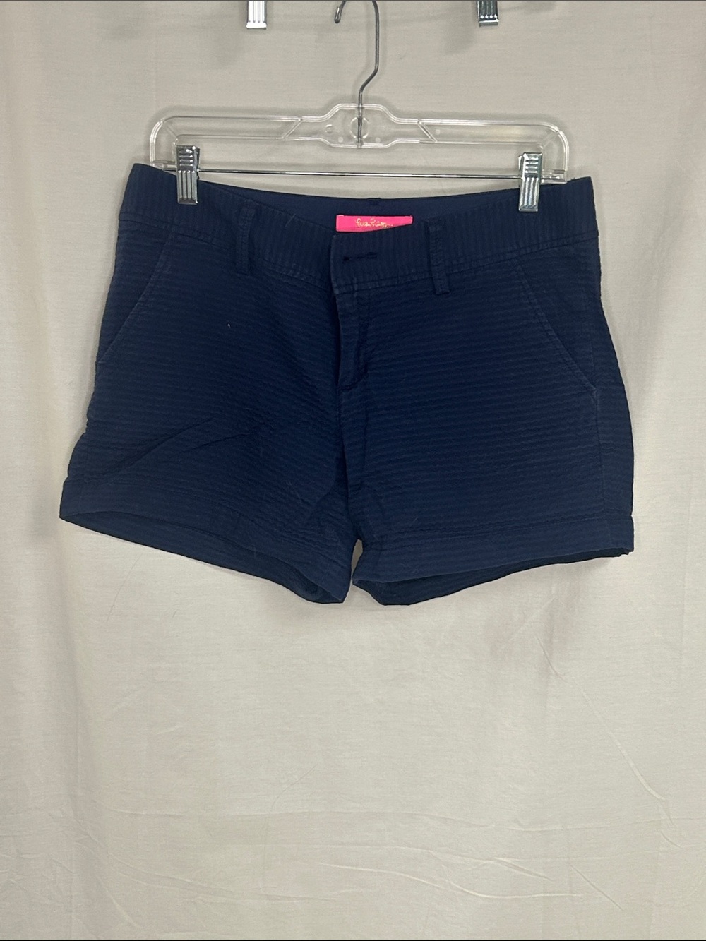 Lilly Pulitzer Women's Navy Textured Cotton Blend Shorts
